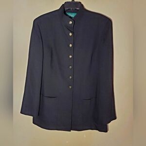 Lauren Ralph Lauren Mandarin Neck Military Style Blazer Size 10